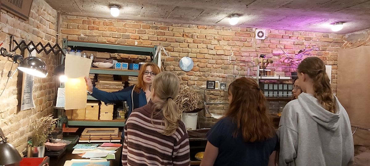 Klasa 7B na warsztatach edukacyjnych w Domu Słów w Lublinie